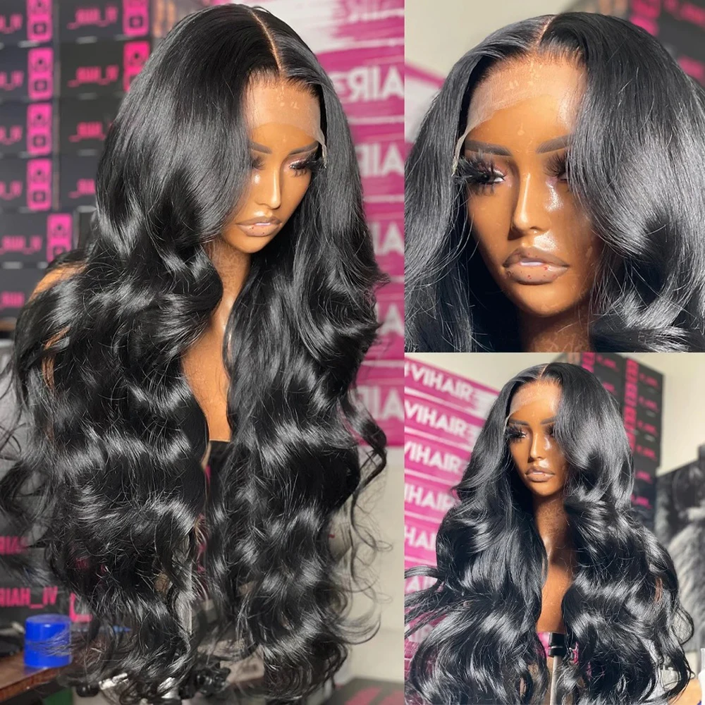 200% Density Body Wave Lace Front Wigs Human Hair Transparent 13x6 HD Lace Frontal Wigs for Black Women 360 Full With Baby Hair thumbnail 4
