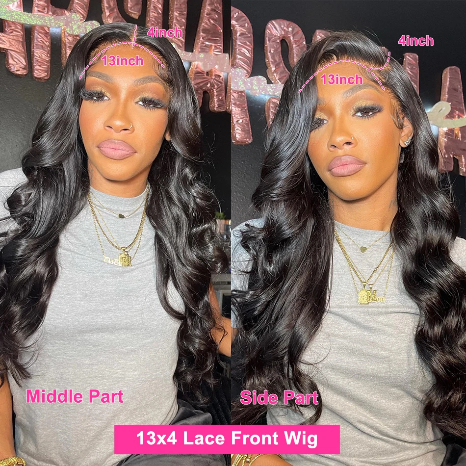 200% Density Body Wave Lace Front Wigs Human Hair Transparent 13x6 HD Lace Frontal Wigs for Black Women 360 Full With Baby Hair thumbnail 3