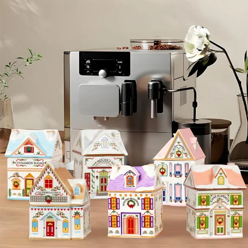 Resort Spice House Sugar Bowl Mini Small House Seasoning Storage Jar Tea Jars Holiday Decoration Storage Box Kitchen Accessories thumbnail 4