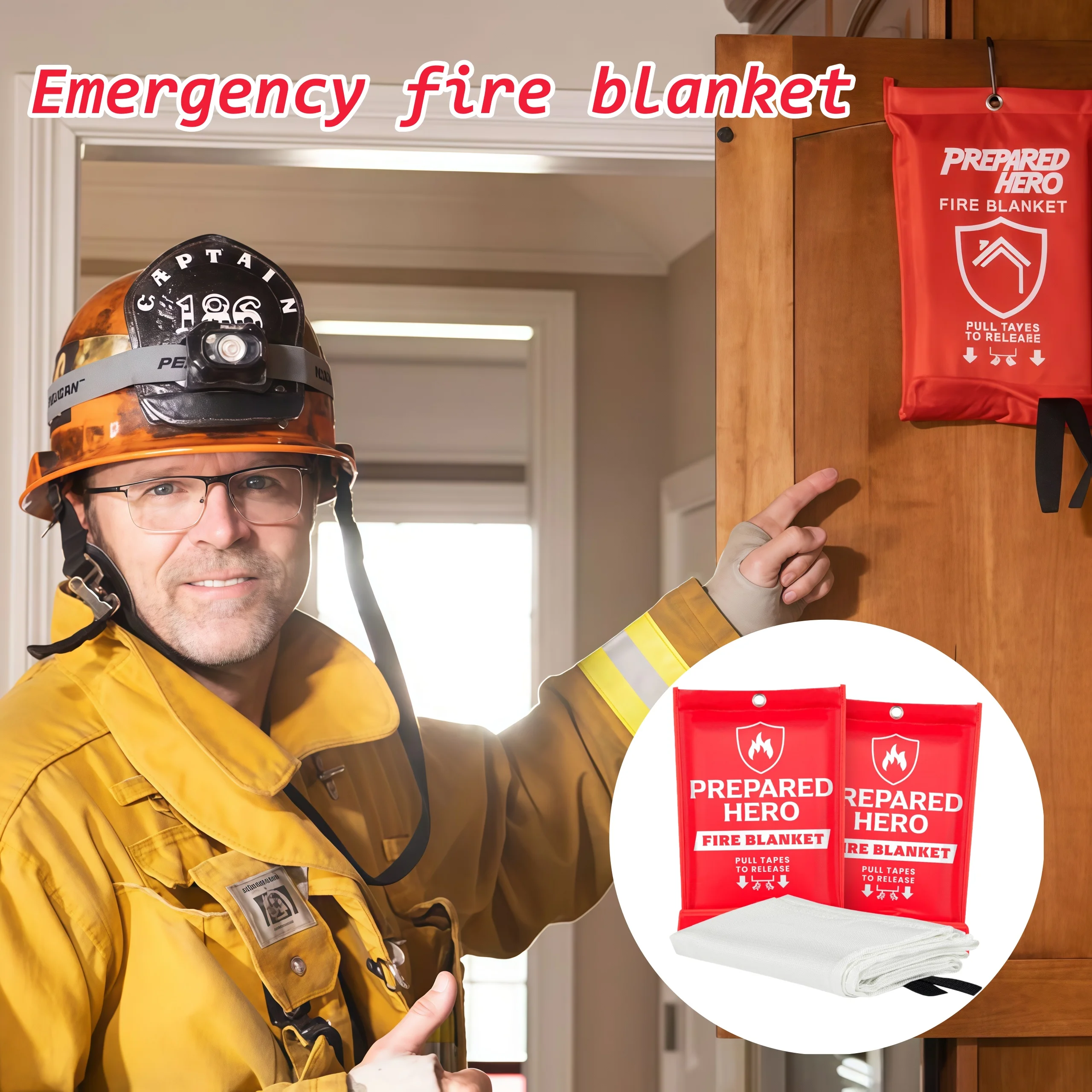 Portable Emergency Fire Blanket Retardant Fire Suppression Blanket Survival Shelter Safety Cover Fire Extinguisher Fireproof Mat