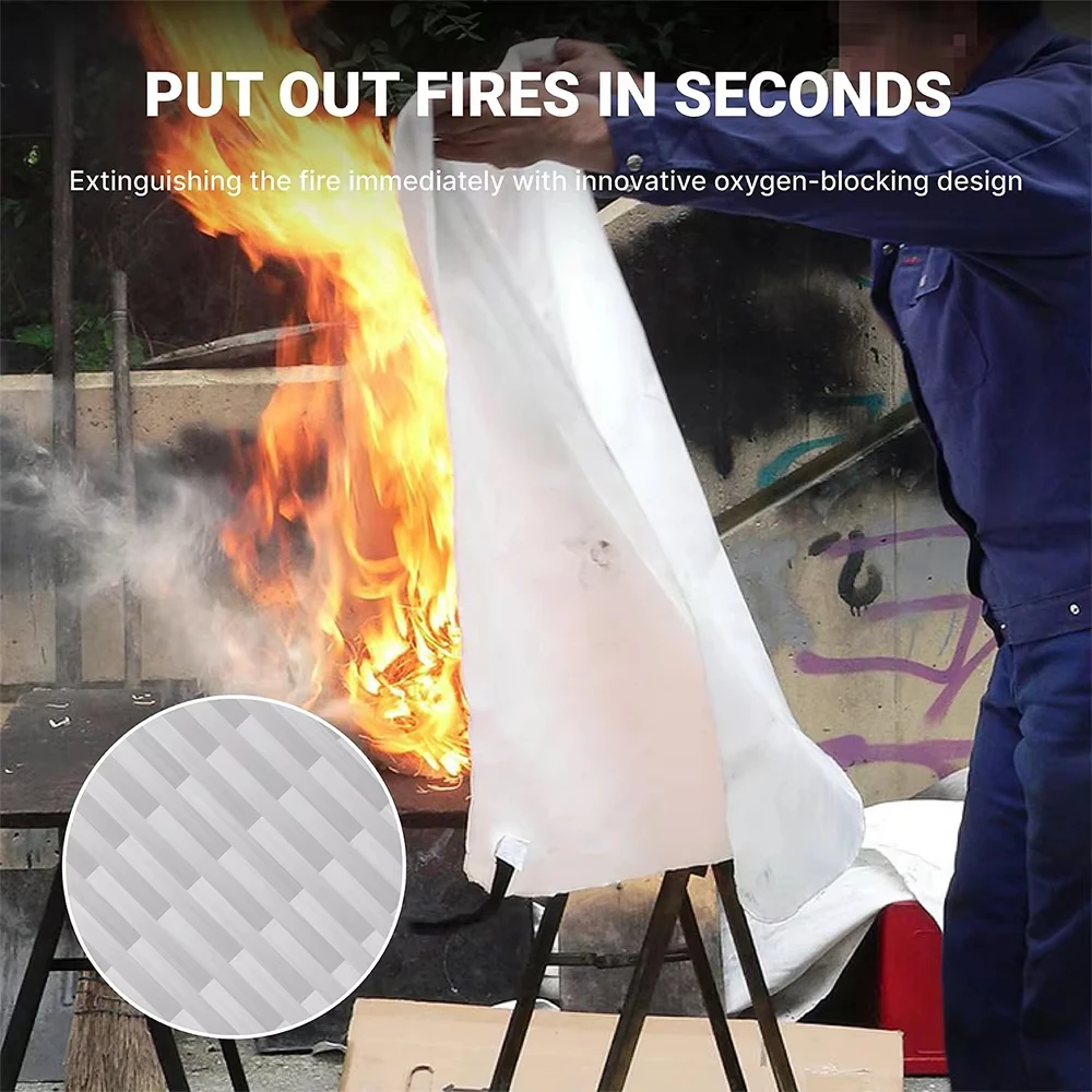 Portable Emergency Fire Blanket Retardant Fire Suppression Blanket Survival Shelter Safety Cover Fire Extinguisher Fireproof Mat thumbnail 4