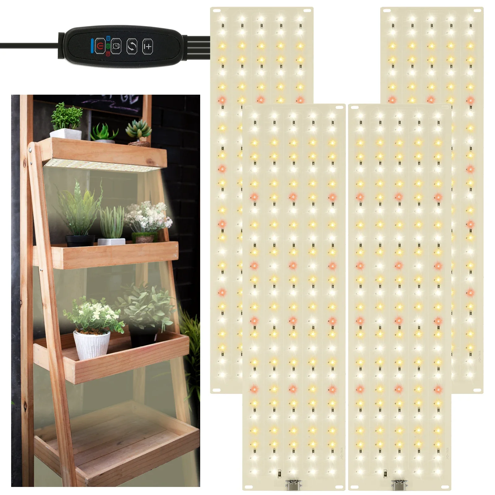 LED Panel Grow Light 135-570 Beads Led 20W Full Spectrum Ultra-thin Board Dimmable Timer Cabinet Growing Lamp for Indoor Plants