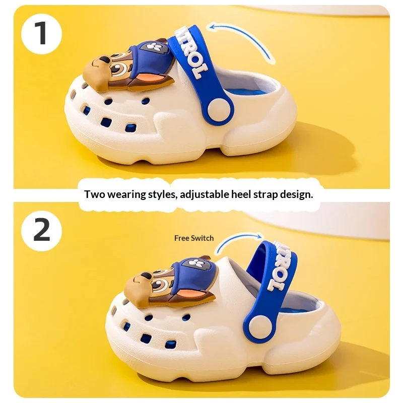 Original Paw Patrol Chase Clogs Premium EVA Material Nature Decor 3D Character Adjustable Strap Non-slip Slipper Shoes for kids thumbnail 2