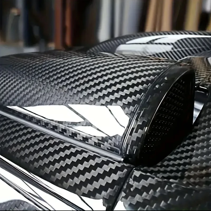 High Gloss 6D 5D Carbon Fiber Black Car Foiling Wrap Vinyl Car Wrapping Folie Automotive Vinyl for Motorcycle Vinyls Motorcycles thumbnail 4