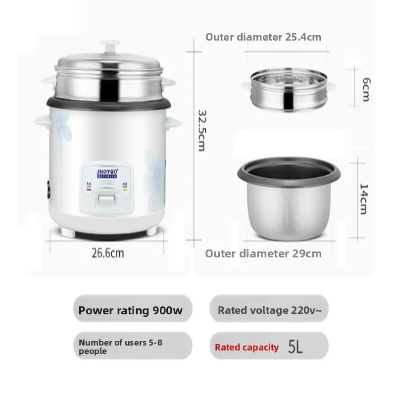 Smart Rice Cooker 3-4 Person, 1.5-4L Multi-function Electric Pot - Porridge Soup Steamer, Home Kitchen Appliance with Timer thumbnail 5