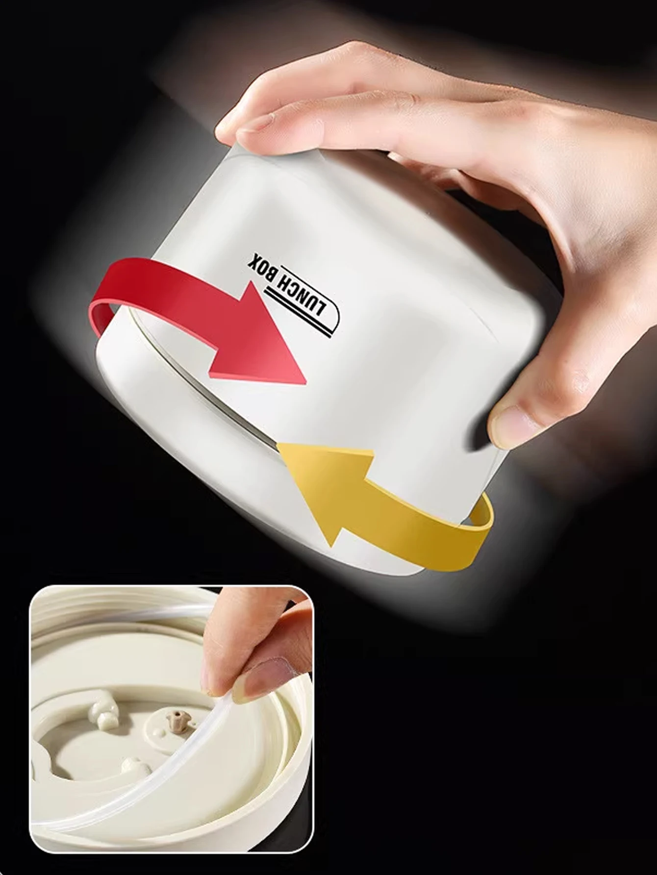 4pcs Portable Insulated Food Lunch Container Set with Thermal Lunch Box 3 Separate Stackable Lunch Container for Adult Kids thumbnail 3