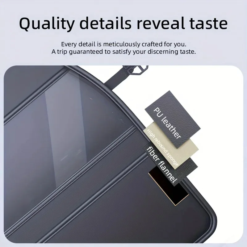 PU Leather Car Seat Kick Proof Pad with Pockets Multi-functional Tablet Holder Auto Seat Back Protection Cover for Kids thumbnail 3