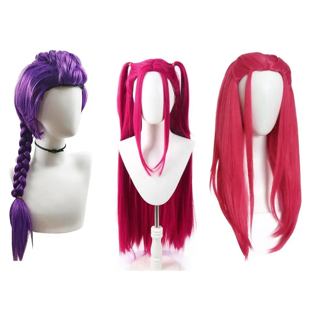 Synthetic Purple Long Braid  With Side Ponytail Integrated Tiger Mouth Clamp Children's Wig Halloween Costume Party Anime Cospla