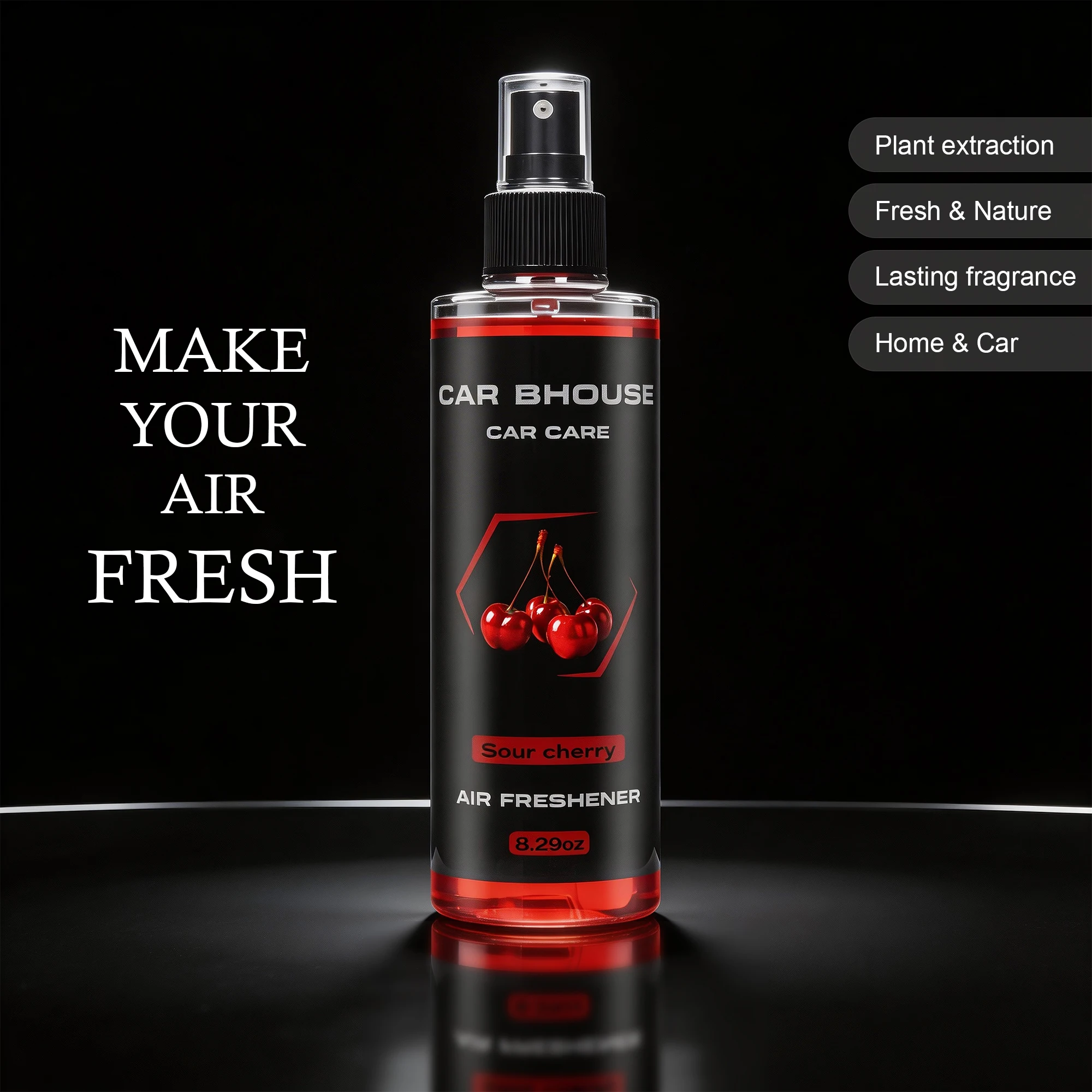 flower fruit scent car fragrance spray, 8.29oz/245ml large capacity, long lasting fragrance, suitable for car, home, hotel, gift thumbnail 4