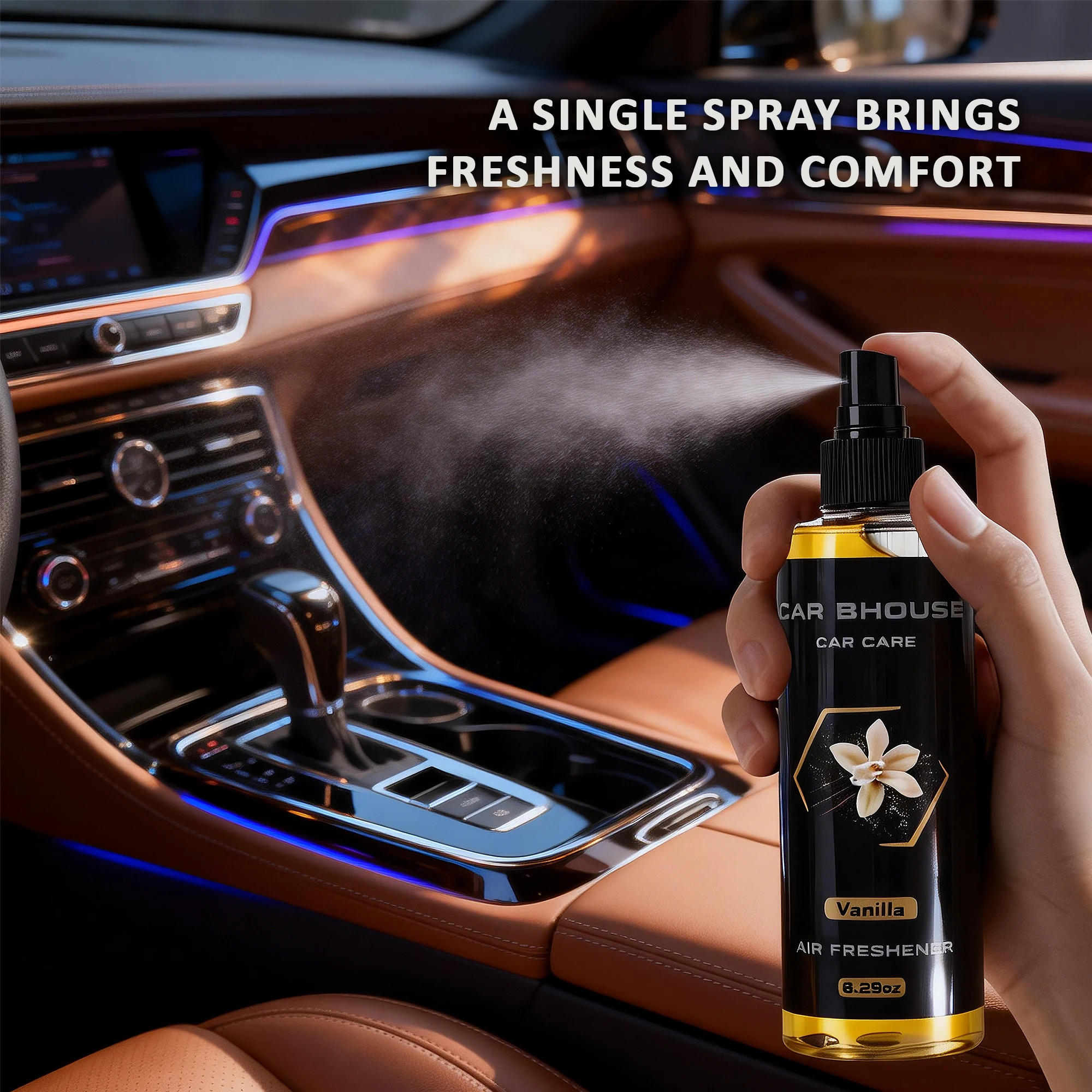 flower fruit scent car fragrance spray, 8.29oz/245ml large capacity, long lasting fragrance, suitable for car, home, hotel, gift thumbnail 5