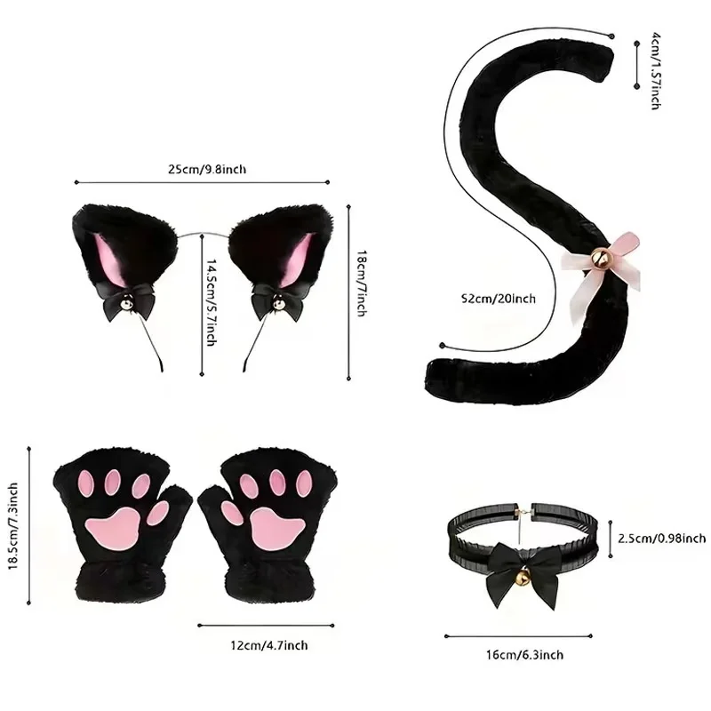 Handmade Cat Ear & Tail Accessory Printed Animal Suit for Dance Performance Apparel for Belly Dance Halloween Costume thumbnail 2