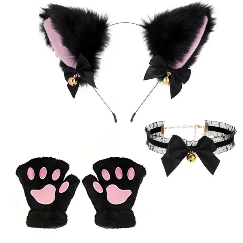 Handmade Cat Ear & Tail Accessory Printed Animal Suit for Dance Performance Apparel for Belly Dance Halloween Costume thumbnail 3