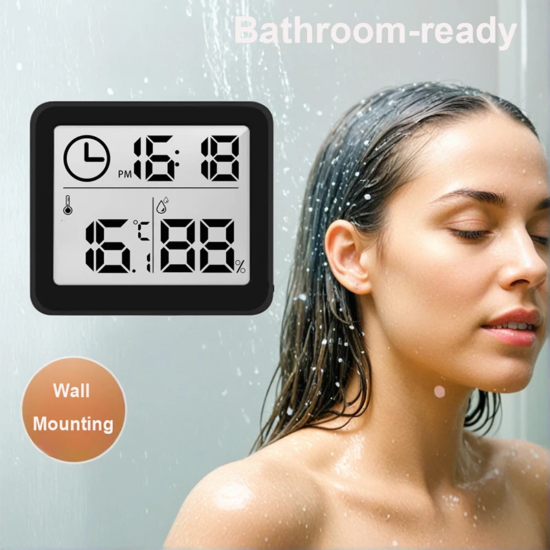 Digital Clock with Temperature Humidity Display Electronic Desk Wall Clock for Home Kitchen Office Bathroom Travel Home Décor thumbnail 4