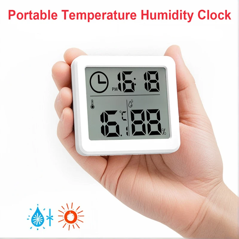 Digital Clock with Temperature Humidity Display Electronic Desk Wall Clock for Home Kitchen Office Bathroom Travel Home Décor thumbnail 3