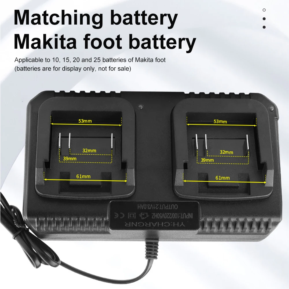 12.6V 18V 21V Lithium Battery Charger 2A / 3A for Makita Electric Drill Polishing Machine Lawn Mower Intelligent Power Adapter thumbnail 5