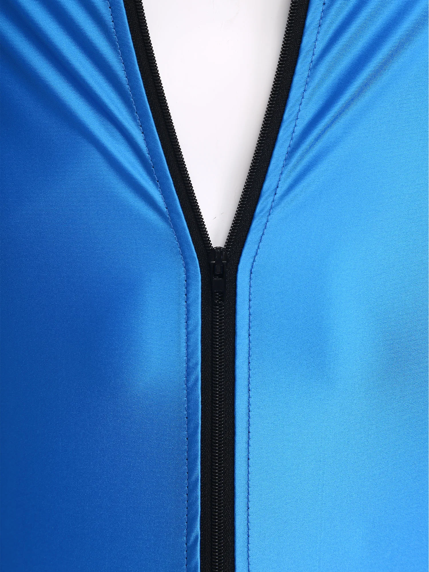 Mens Glossy Bodysuit One-piece Swimsuit Long Sleeve Zipper Leotard Beach Rash Guard Bathing Suit Gym Workout Fitness Sportswear thumbnail 5