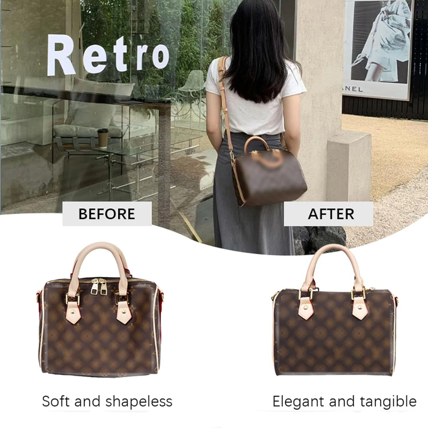 Detachable Felt Purse Insert Organizer for Luxury Handbag Speedy 25 30 35 Makeup Bag Shaper Liner Travel Inner Pouch thumbnail 4