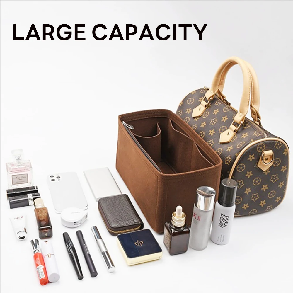 Detachable Felt Purse Insert Organizer for Luxury Handbag Speedy 25 30 35 Makeup Bag Shaper Liner Travel Inner Pouch thumbnail 2