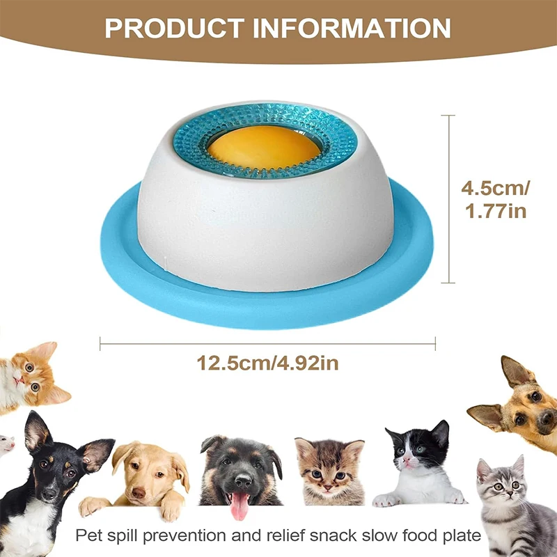 Pet Lick Mat Yogurt Licking Plate Anti-spill Slow Food Plate Feeder for Dogs Cats Promotes Dental Health Bite Resistant Toy thumbnail 6