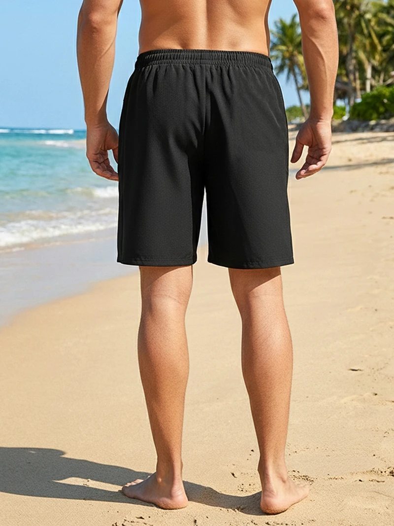 Mens Summer Beach Shorts with Zipper Pockets Quick Dry Board Shorts with Mesh Liner Swim Trunks Swimwear Swimsuit Bathing Suit thumbnail 3