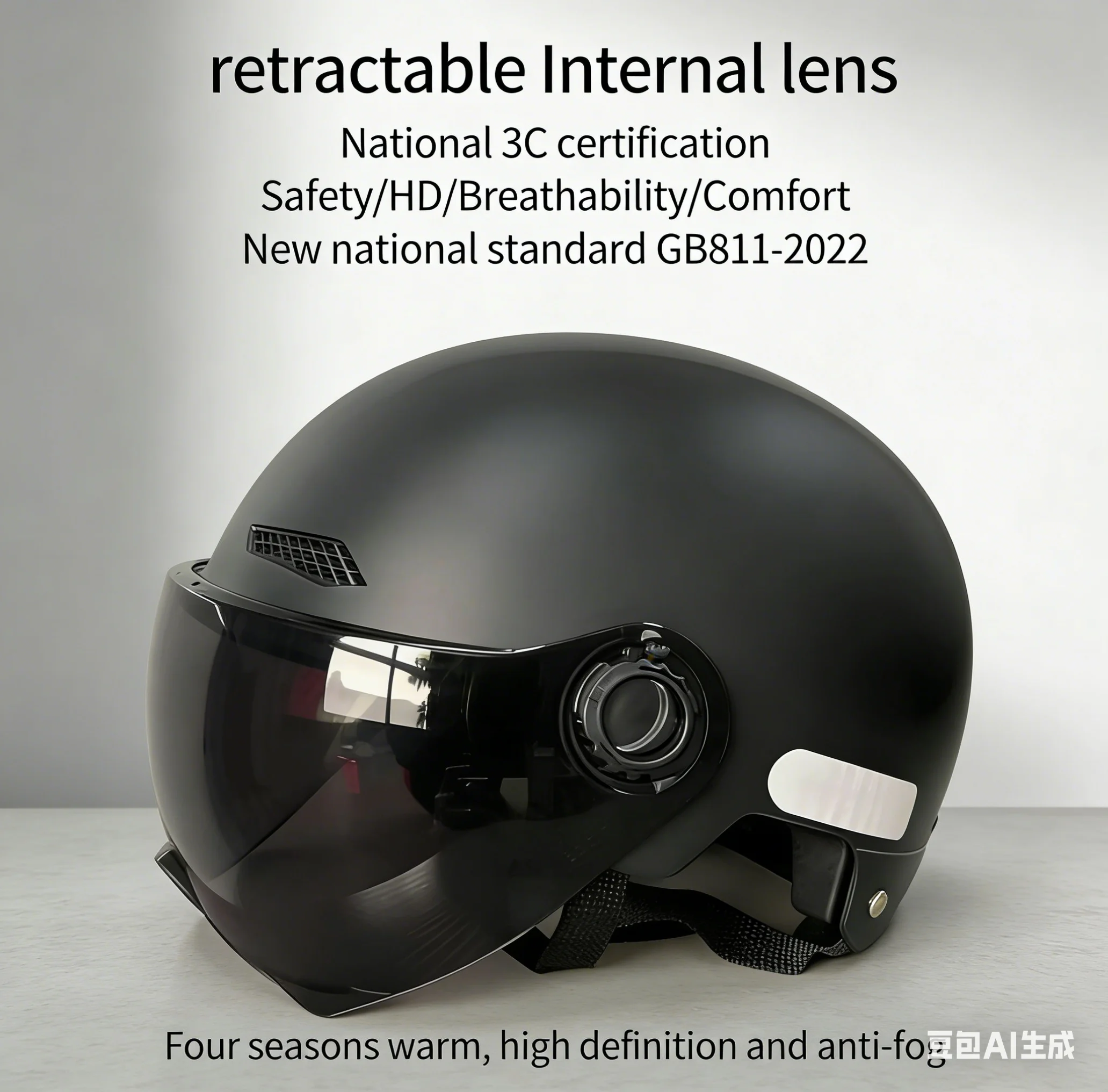 New Electric Vehicle Motorcycle Half Helmet Unisex Cycling Protective Helmet thumbnail 6