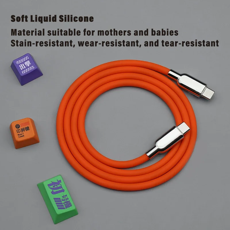 240W PD3.1 Liquid Silicone USB C Type-C Fast Charging Cable for iPhone 15 16 17 Huawei Samsung S23 S24 S25 Xiaomi thumbnail 3