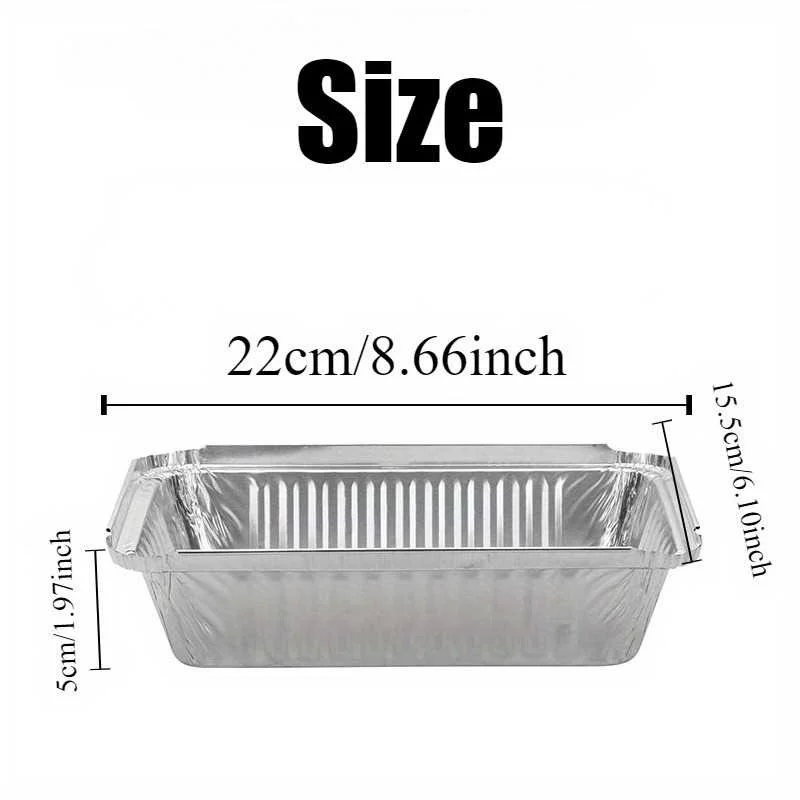 20/30/50PCS Disposable Aluminum Foil Tin Foil Tray Square Tin Paper Box Suitable Ovens Air Fryers Oil Recycling Barbecue Trays thumbnail 3