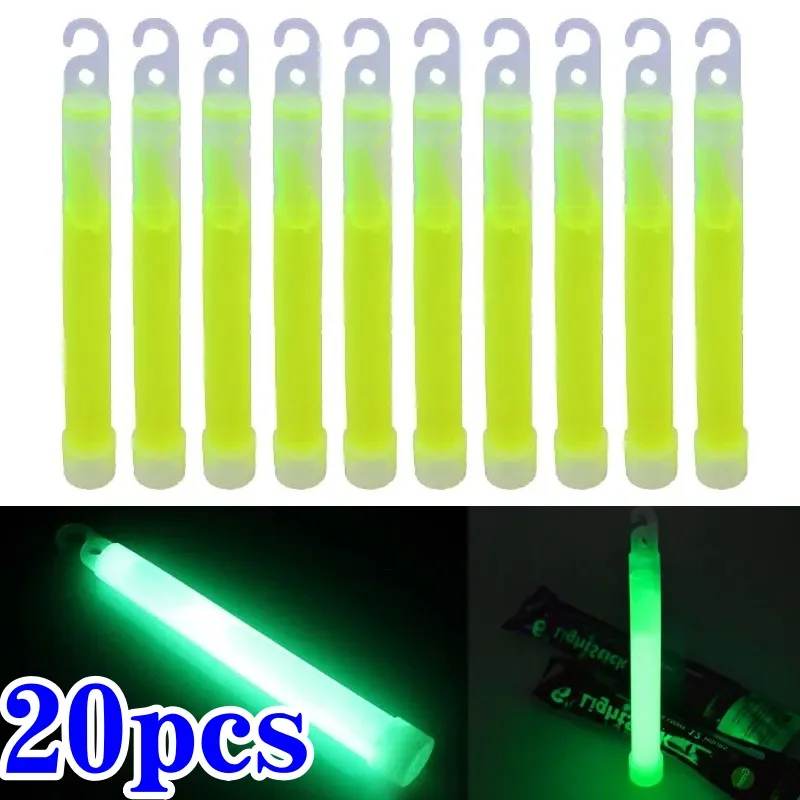 5/10/20pcs With Hook Grade Glow Sticks Light Stick Camping Emergency Light Sticks Party Clubs Supplies- 6 Inch Fluorescence
