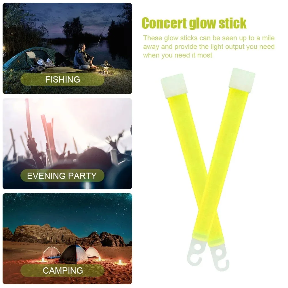 5/10/20pcs With Hook Grade Glow Sticks Light Stick Camping Emergency Light Sticks Party Clubs Supplies- 6 Inch Fluorescence thumbnail 5