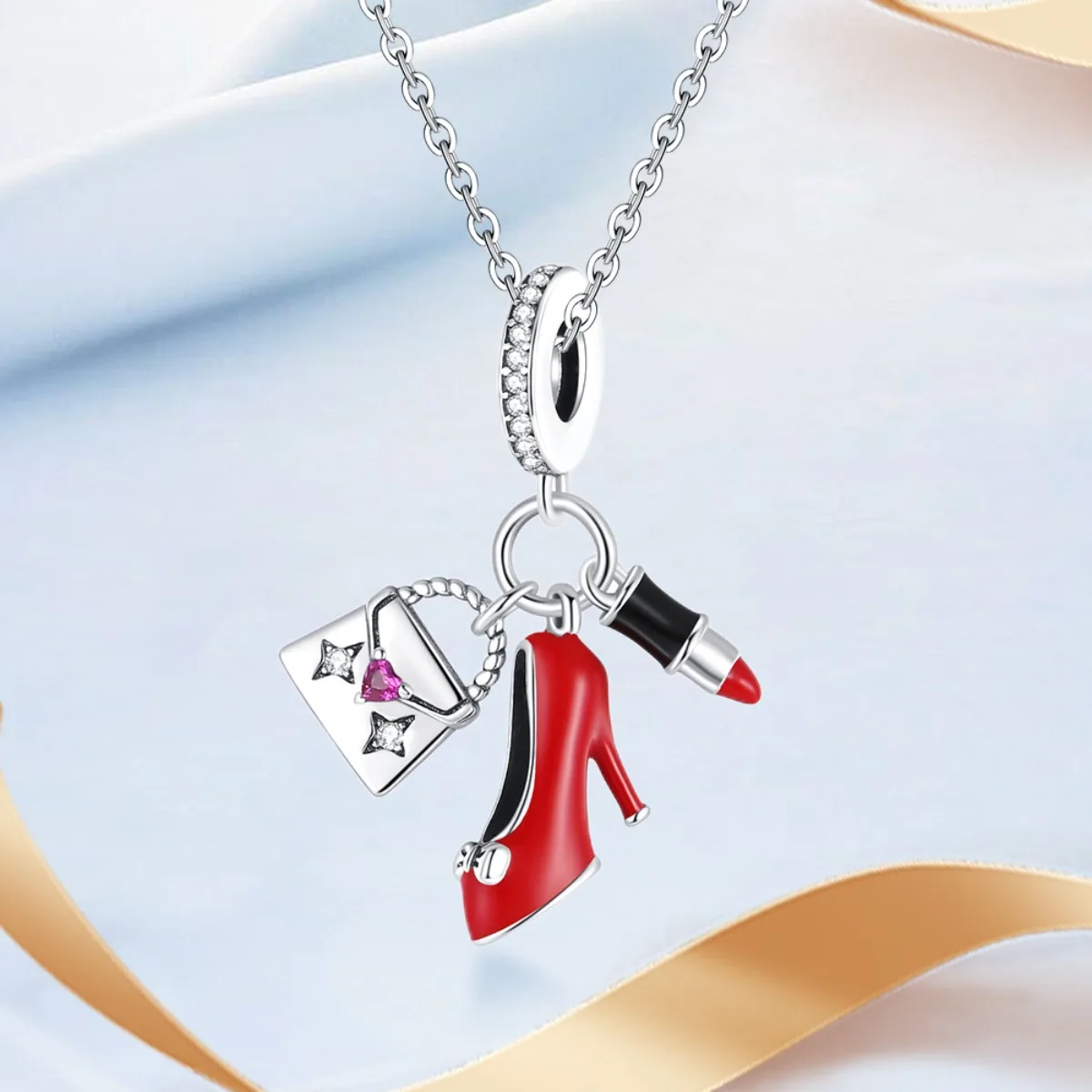 Original 925 Sterling Silver Shoes Series High Heels Dance Shoes Sroller Skates Charms Beads Fit DIY Bracelet Women Jewelry Gift thumbnail 4
