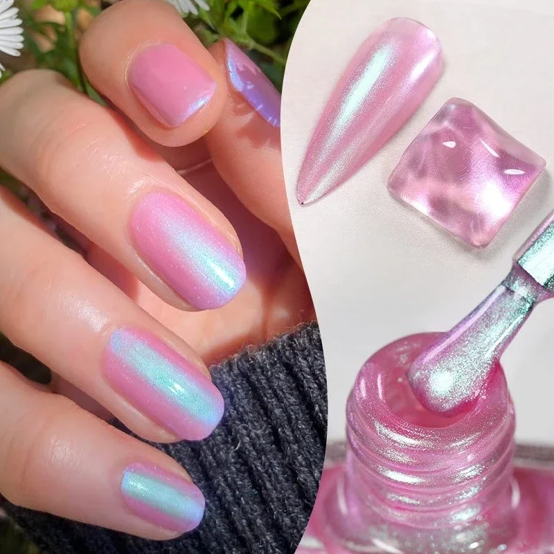 7ml 6 Colors Glitter Nail Polish Colorful Bright Shining Pearl Effect Nail Art DIY Decoration No Need of Lamp To Cure thumbnail 3