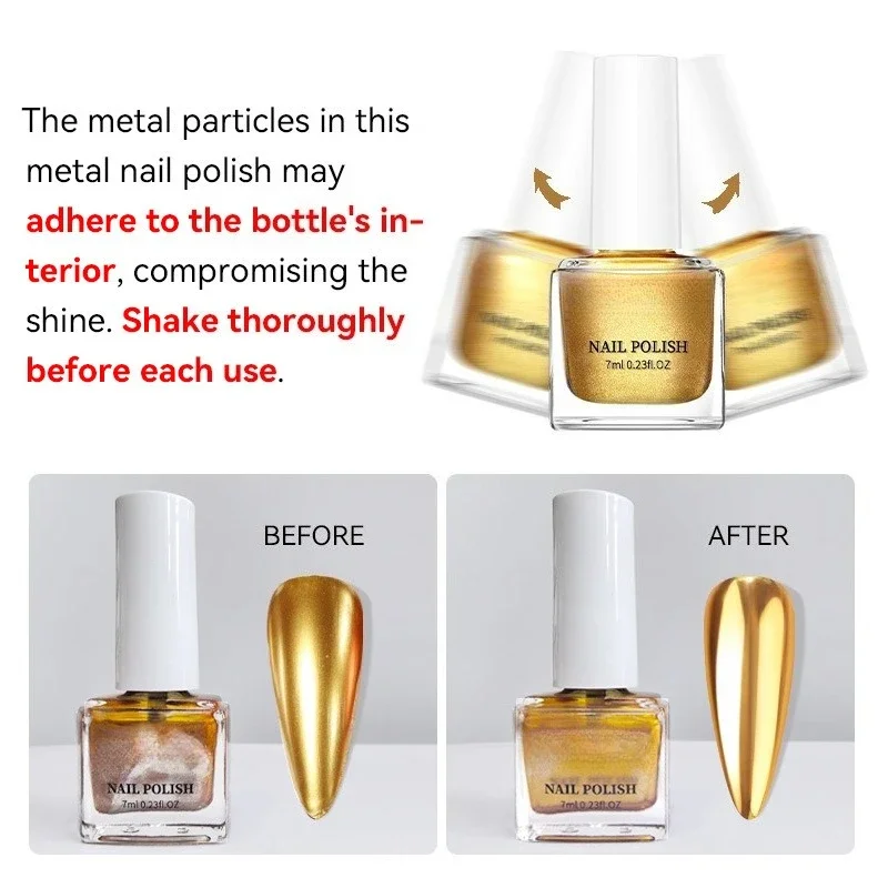 7ml 6 Colors Glitter Nail Polish Colorful Bright Shining Pearl Effect Nail Art DIY Decoration No Need of Lamp To Cure thumbnail 6