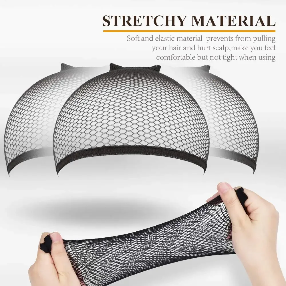 Wholesale Wig Cap, 1/2/3/5/8/10/20/50PCS Black Mesh Wig Cap Net, Liner Weaving Caps for Women, Men, Wig Caps for Christmas thumbnail 3