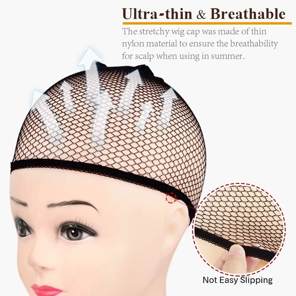 Wholesale Wig Cap, 1/2/3/5/8/10/20/50PCS Black Mesh Wig Cap Net, Liner Weaving Caps for Women, Men, Wig Caps for Christmas thumbnail 4
