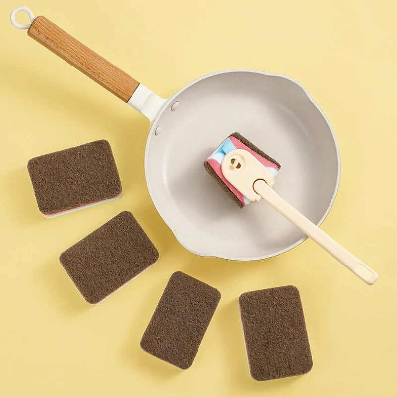 Kitchen Cleaning Brush Long-Handled Dish Brush for Home Use Hands-Free Cleaning Durable Design Replaceable Sponge Brush thumbnail 5