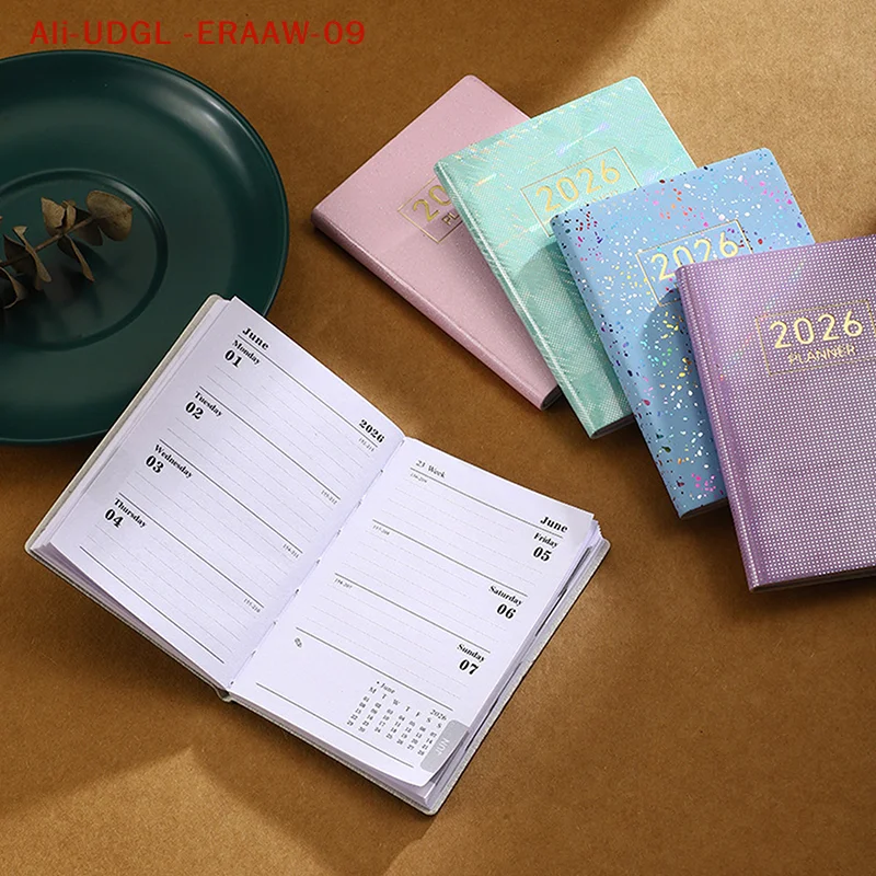 1pc 2026 A7 Agenda Book Pocket With Calendar Diary Weekly Planner Appointment Book School Office
