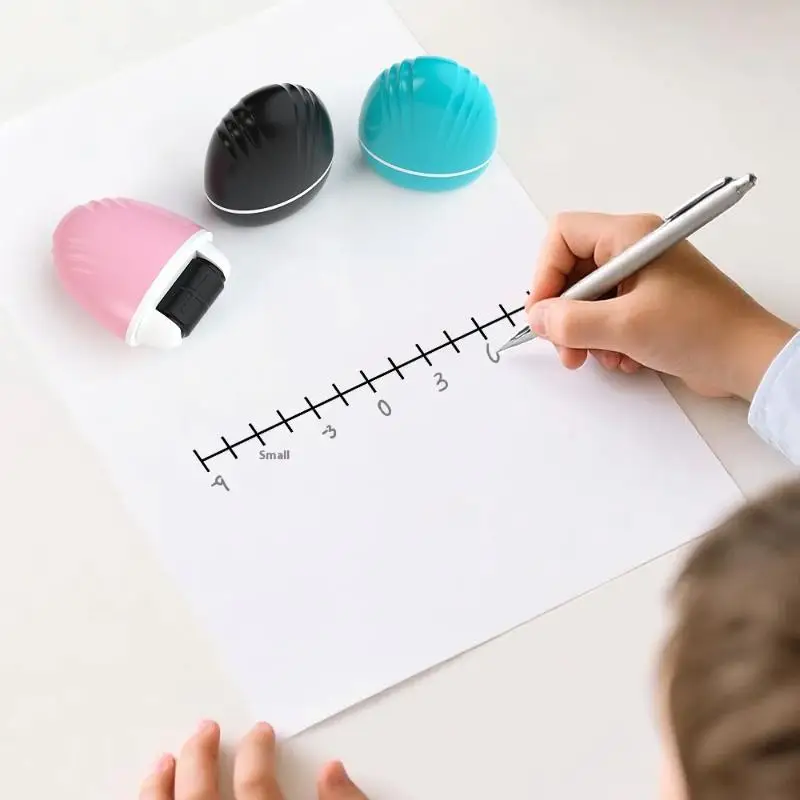 Double Line Grid Roller Stamp - Convenient Math & English Correction Seal Tool for Teacher's Classroom & Home Study thumbnail 4