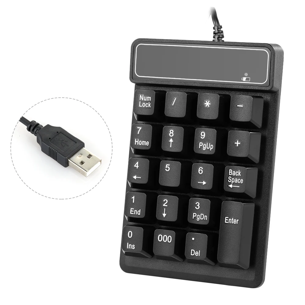 【Sale】Keypad USB Wired Numeric Keypad Mechanical Feel Number Pad Keyboard 19 Keys Water-proof for Laptop Desktop PC Notebook thumbnail 6
