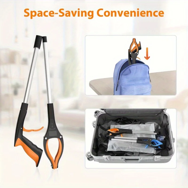 32-Inch Heavy Duty Garbage Grabber with 360° Rotating Clamp - Lightweight, Ideal for Seniors & Outdoor Use, laugage foldable thumbnail 6