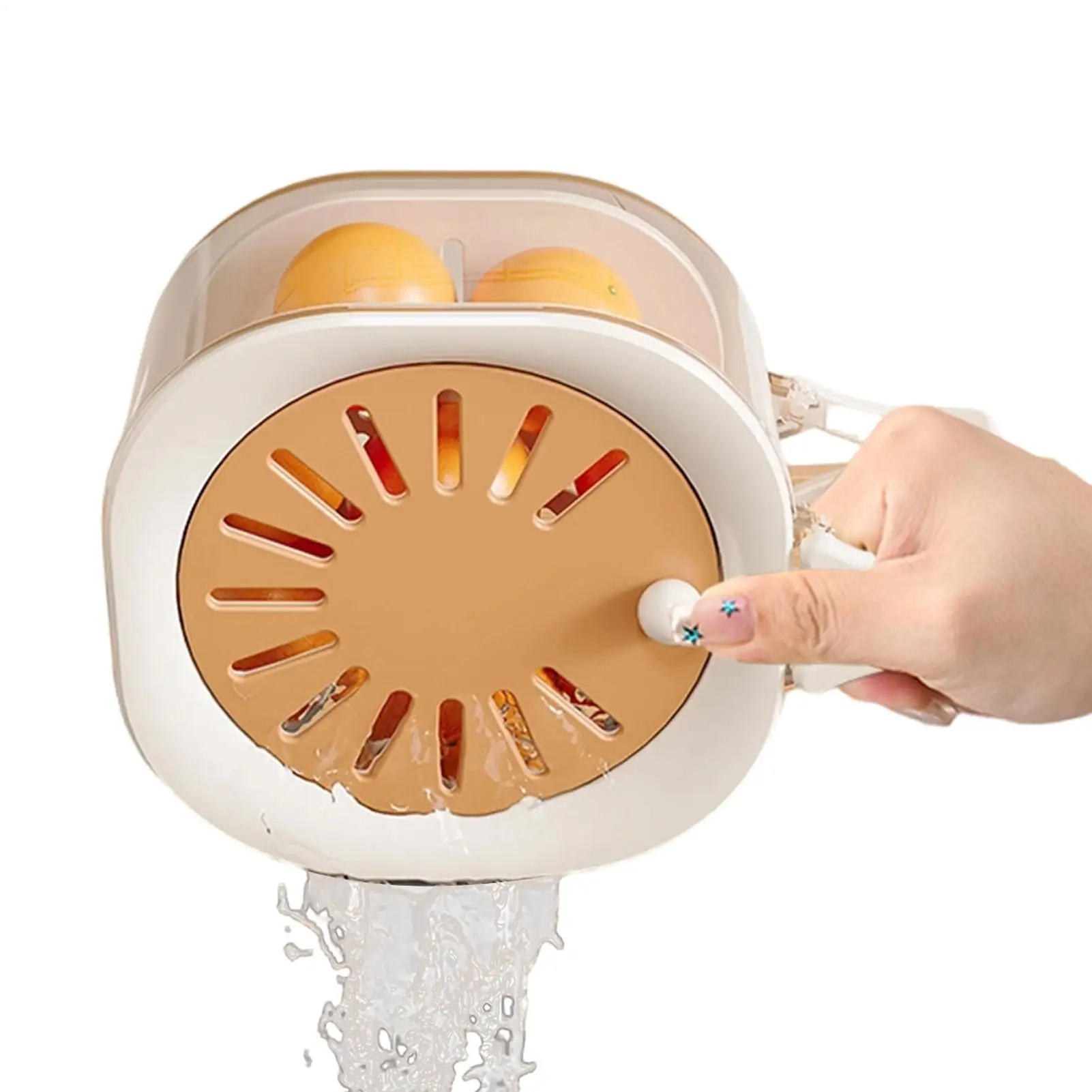 Fruit Washing Bowl Drain Basket Fruit Drainer Container with Foldable Handle Food Strainer Thickened Fruit Plate  Strainer Bowl thumbnail 5
