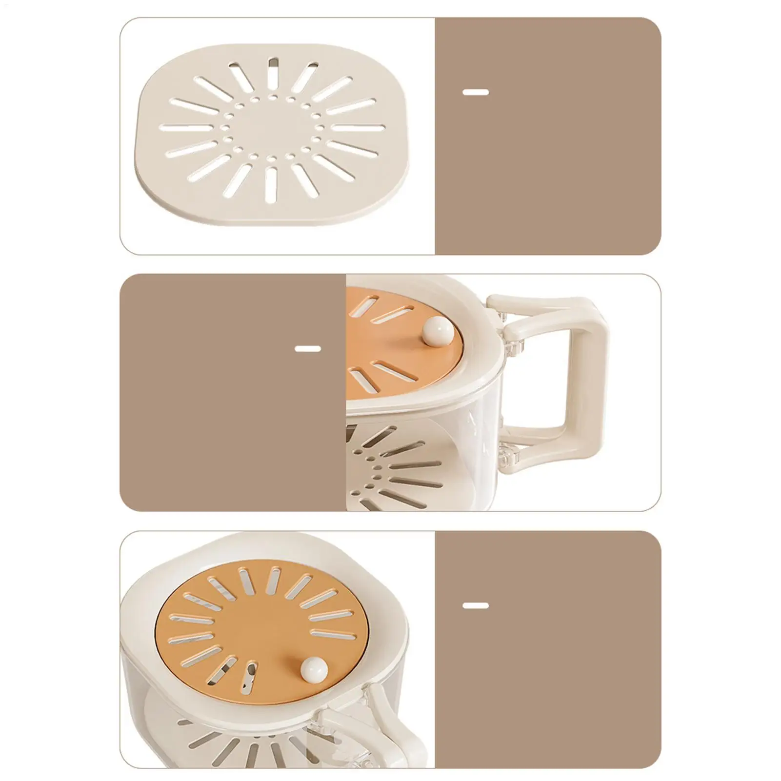 Fruit Washing Bowl Drain Basket Fruit Drainer Container with Foldable Handle Food Strainer Thickened Fruit Plate  Strainer Bowl thumbnail 6