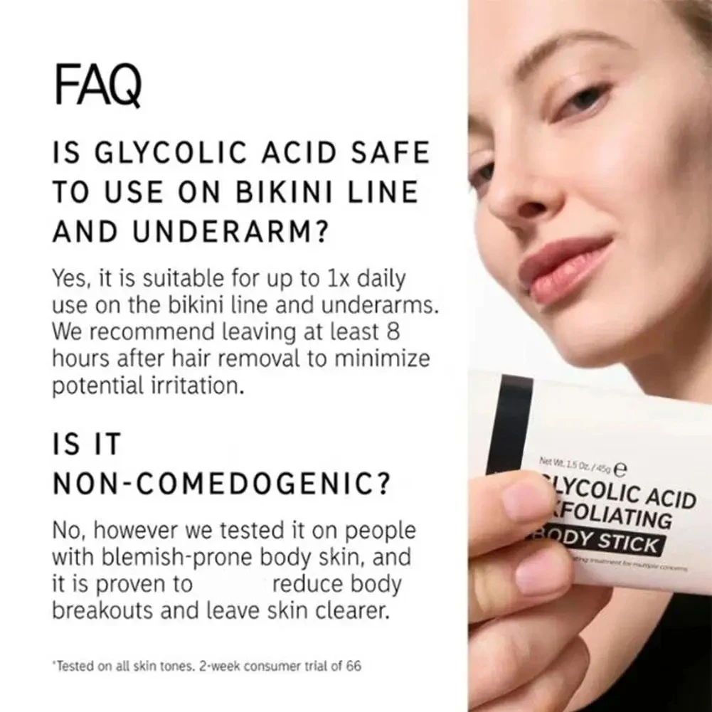 Exfoliating Body Stick Multiple Glycolic Acid Cleaning Long-lasting Moisturizing Nourishing Smoothing Skin Care thumbnail 2