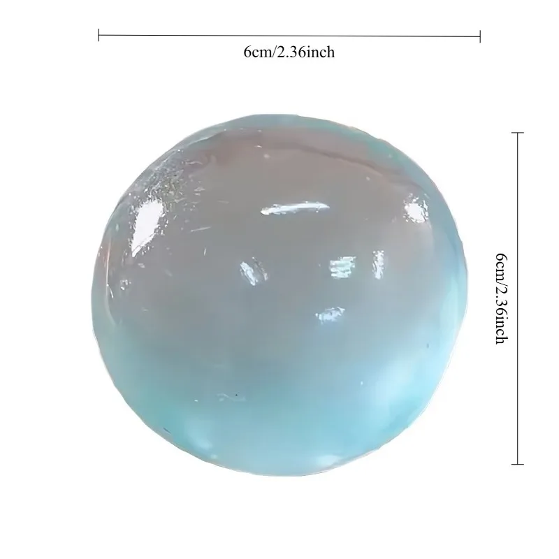 Blue Maltose Squishy Toy Cute Mochi Anti Stress Fidget Toy Soft Simulated Bule Transparent Ball Quick-rebound Decompression Toy thumbnail 2