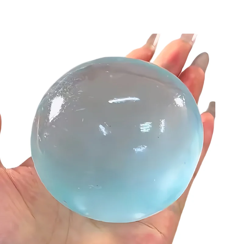 Blue Maltose Squishy Toy Cute Mochi Anti Stress Fidget Toy Soft Simulated Bule Transparent Ball Quick-rebound Decompression Toy thumbnail 6