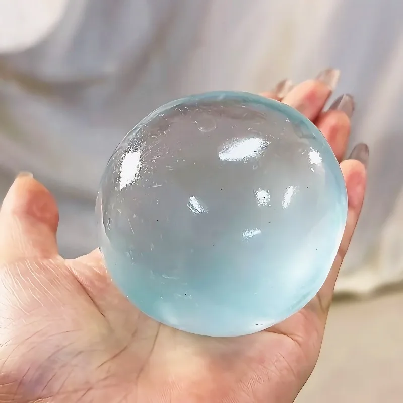 Blue Maltose Squishy Toy Cute Mochi Anti Stress Fidget Toy Soft Simulated Bule Transparent Ball Quick-rebound Decompression Toy thumbnail 5
