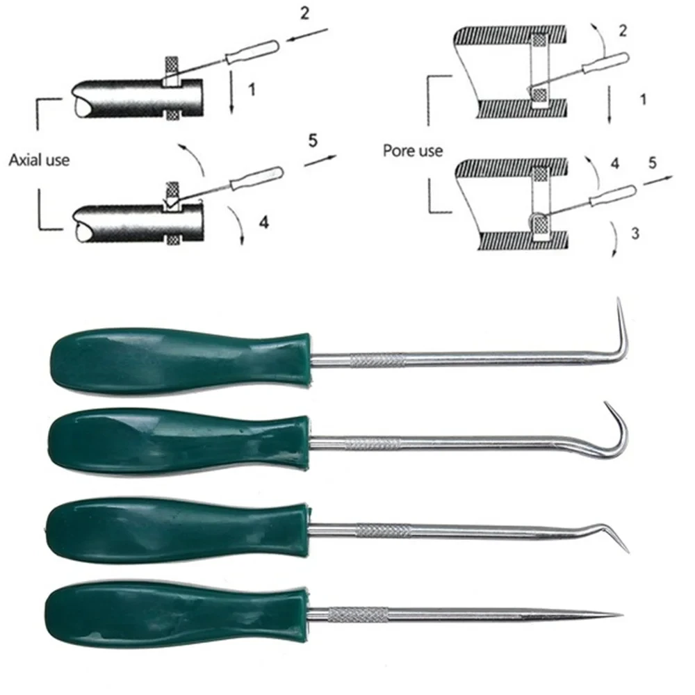 New 4Pcs 135mm Car Auto Vehicle Oil Seal Screwdrivers Set O-Ring Seal Gasket Puller Remover Pick Hooks Repair Tools for car thumbnail 3