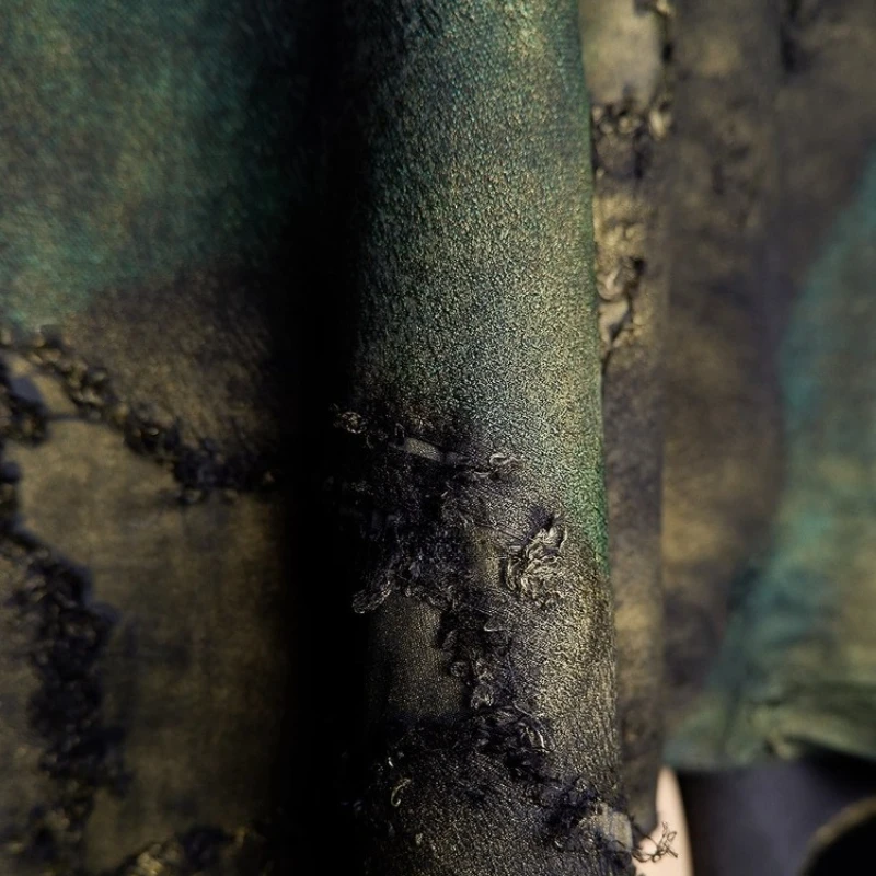 Distressed Crafts Materials Fabric Handmade Sewing DIY Home Soft Drape Textured Designer Dress Pants Autumn Winter Decoration thumbnail 2