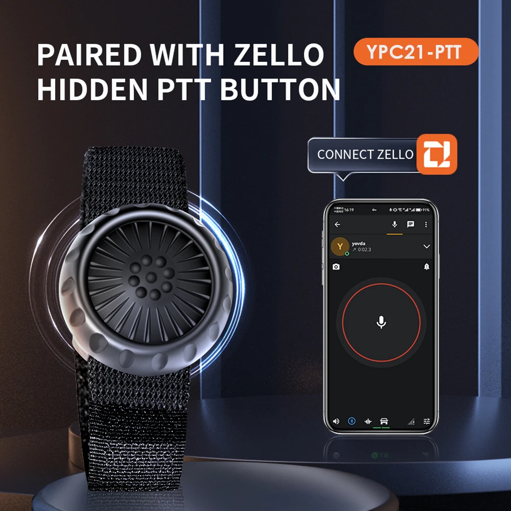 Walkie Talkies Wireless Remote PTT Button for ZELLO Wireless PTT Button for Android iOS Phone Car Motorcycle Voice Call thumbnail 2