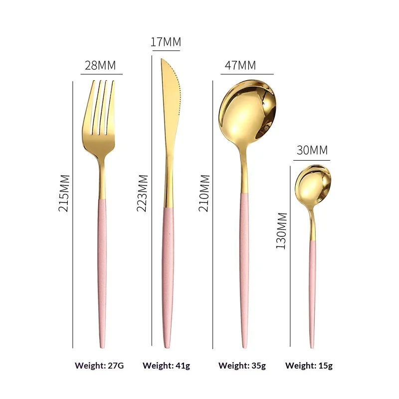 4 Piece Stainless Steel Flatware Set Knife Fork Spoon Teaspoon Western Cutlery for Home Dining Gift thumbnail 4