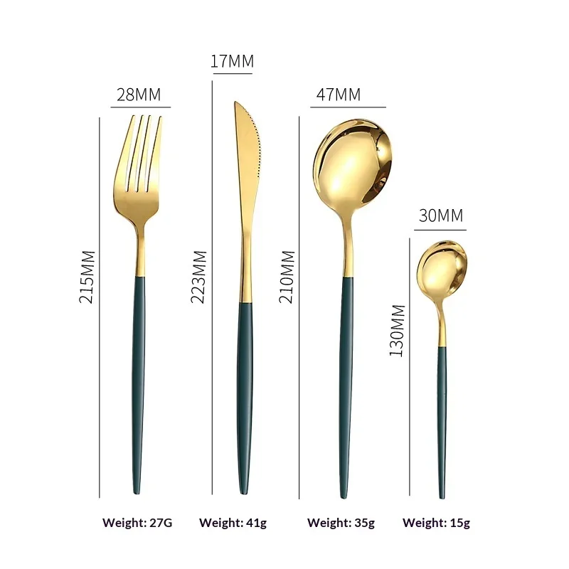 4 Piece Stainless Steel Flatware Set Knife Fork Spoon Teaspoon Western Cutlery for Home Dining Gift thumbnail 6